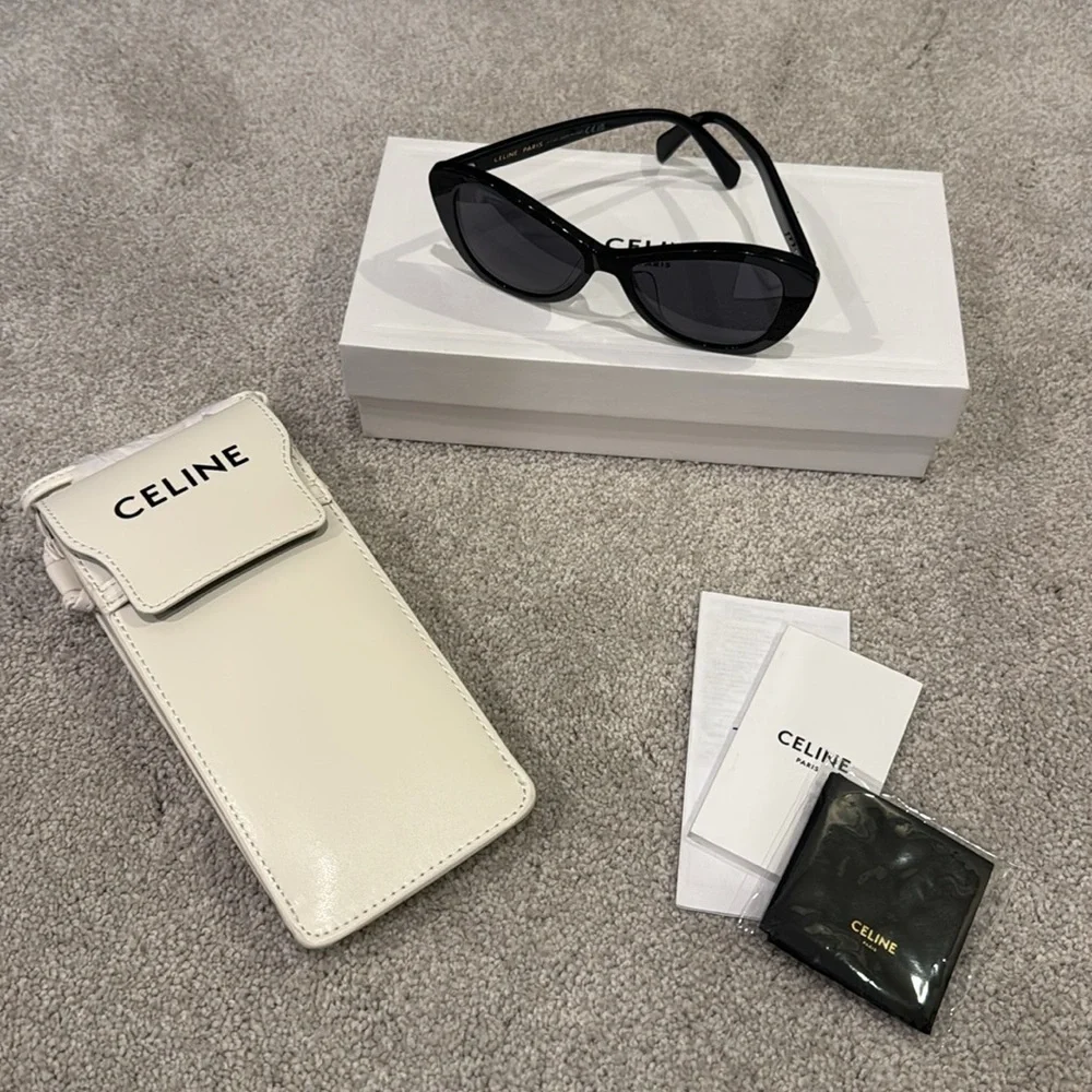 NEW Celine Black Cat-Eye Sunglasses - Picture 3 of 8